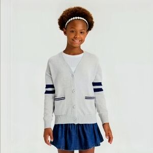 Cat & Jack - Girls' Light Gray Knit Cardigan